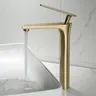 Robinet de salle de bains en laiton doré brossé – vue 2