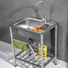 Évier de cuisine évier Simple épais Simple en acier… – vue 2
