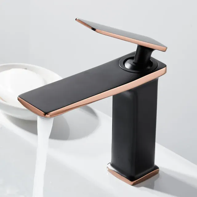 Robinet mitigeur de lavabo en laiton massif blanc-or…