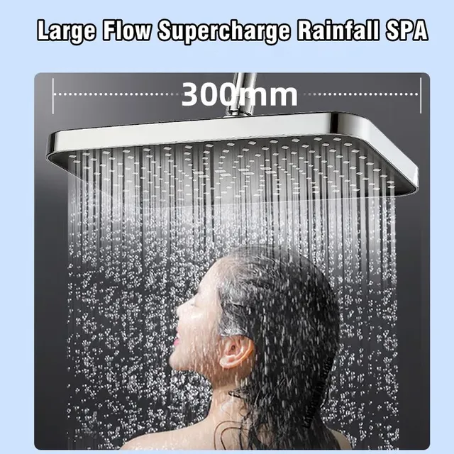 Ensemble de douche de pluie cascade à grand panneau… – vue 3