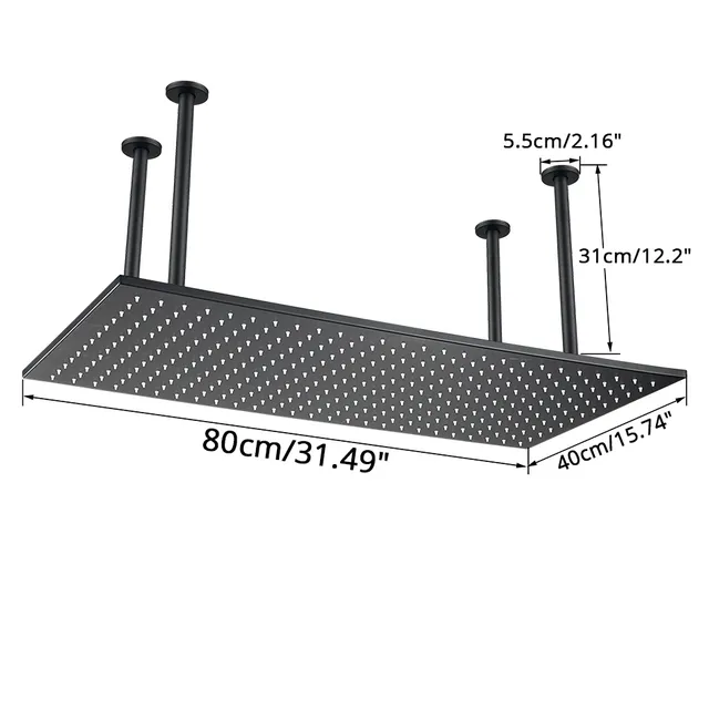 Tête douche pluie rectangulaire 40x80cm ultraplate… – vue 2