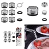 Aérateurs robinet mousseur économiseur eau inox laiton chromé universel filetages standard antiéclaboussures compact réglable pack six adaptateurs clé démontage
