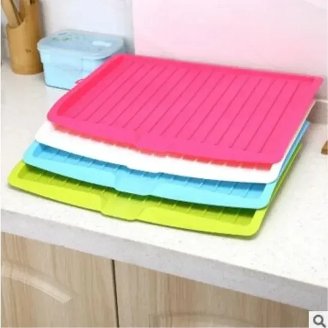 Plateau égouttoir silicone bleu antidérapant souple… – vue 2
