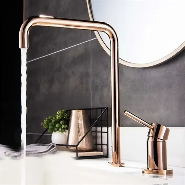 Robinet de lavabo en or Rose – vue 3