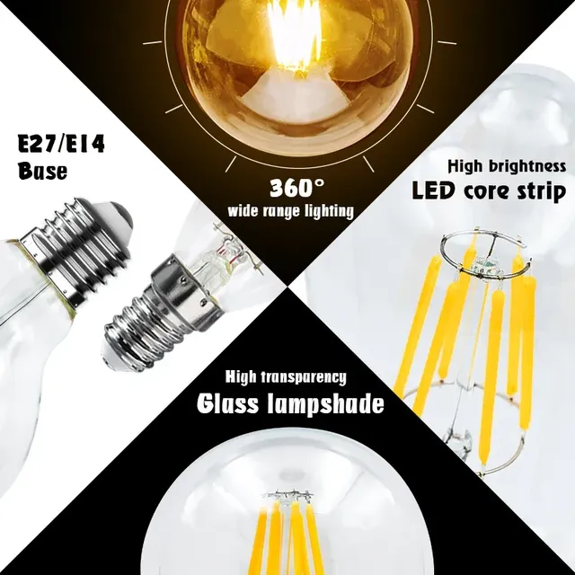 Ampoule LED lampes 220V E27 E14 2W 4W 6W 8W Led rétro… – vue 3