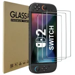 Protecteur d&rsquo;écran en verre trempé pour Switch Nintendo 2 modèle 2025, accessoires de protection d&rsquo;écran transparents HD anti-rayures