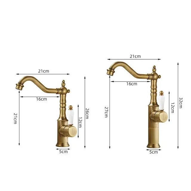 Robinet de lavabo en Bronze Antique – vue 7