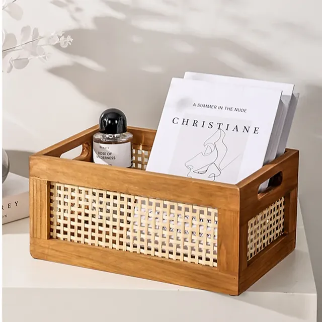Boîte de rangement en bois massif pour cuisine et bureau – vue 4