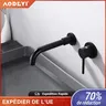 Robinet en laiton noir chaud et froid – vue 1