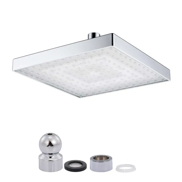 Pommeau de douche rond à lumière LED rvb de 8 pouces – vue 2