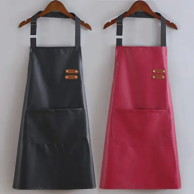 Tablier en cuir PU imperméable et résistant à l'huile – vue 2