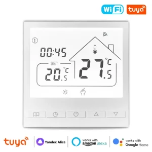 Tuya – Thermostat WiFi intelligent pour chaudière à eau/gaz, régulateur de température pour chauffage électrique de l’eau au sol, pour Google Alexa Yandex Alice Tuya – Thermostat WiFi intelligent pour chaudière à eau/gaz, régulateur de température pour chauffage électrique de l’eau au sol, pour Google Alexa Yandex Alice