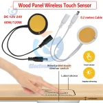 Capteur tactile LED, variateur en continu, panneau de bois, DC12V 24V 60W 120W, panneau tactile, contrôle réglable