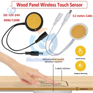 Capteur tactile LED, variateur en continu, panneau de bois, DC12V 24V 60W 120W, panneau tactile, contrôle réglable