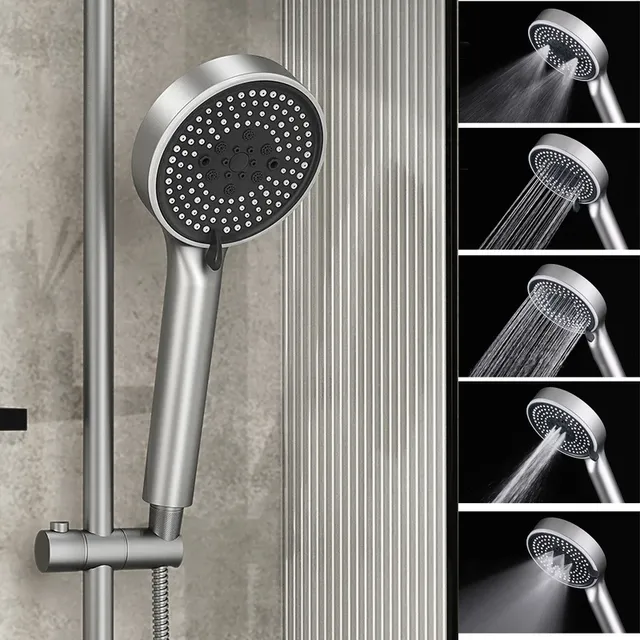 Pommeau de douche rond noir haute pression