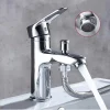 robinet lavabo douche monotrou pont monté laiton poignée unique mélangeur eau chaude froide contemporain chrome durable certification CE installation facile