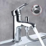 Robinet de douche de salle de bains, robinet de lavabo monotrou avec accessoires de douche, robinet de lavabo domestique multifonctionnel
