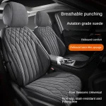 Juste de siège de voiture en daim souple, toutes saisons, anti-ald, conducteur universel, 5 places, protection avant et arrière, accessoires intérieurs