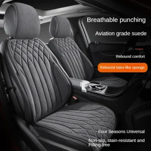 Juste de siège de voiture en daim souple, toutes saisons, anti-ald, conducteur universel, 5 places, protection avant et arrière, accessoires intérieurs