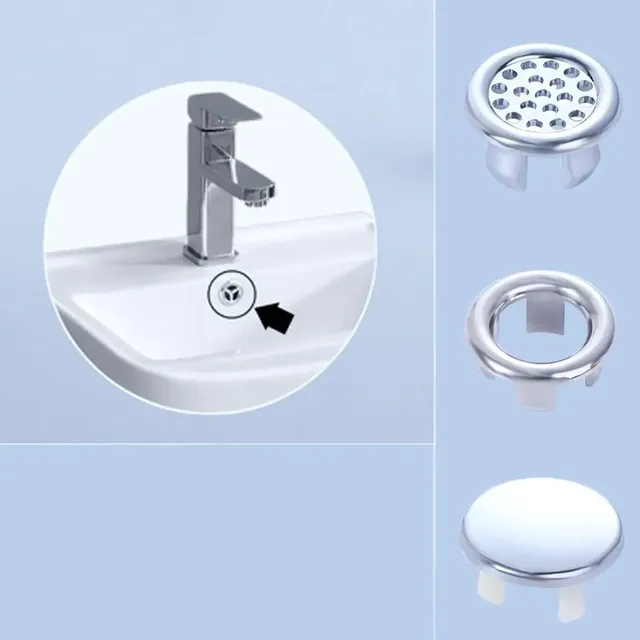 Cache tropplein lavabo rond plastique chromé anneau…