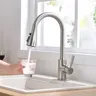 Mitigeur Monocommande Bec Haut Courbe Acier Inox Brossé… – vue 2