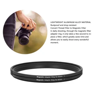 Adaptateur 82 mm pour filtre Kit d’adaptateur magnétique Adaptateur métallique 82 mm-82 mm Convertir un filtre fileté vers un filtre magnétique Adaptateur 82 mm pour filtre Kit d’adaptateur magnétique Adaptateur métallique 82 mm-82 mm Convertir un filtre fileté vers un filtre magnétique