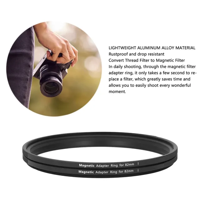 Adaptateur 82 mm pour filtre Kit d'adaptateur magnétique…