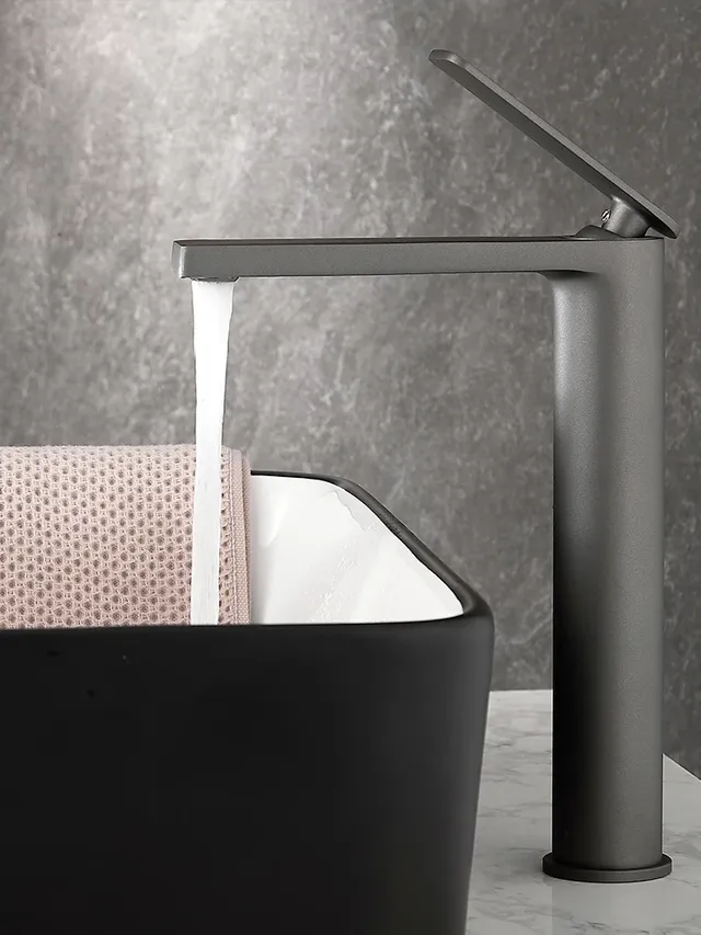 Salle de bains blanc/gris Bronze laiton massif lavabo de… – vue 5