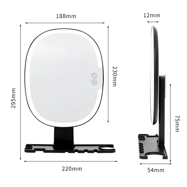 Miroir douche antibuée éclairage tactile réglable trois… – vue 6