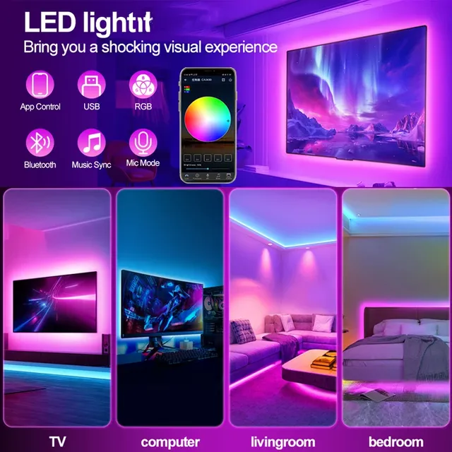 Tuya WiFi LED bande lumières vie intelligente USB 5050… – vue 3