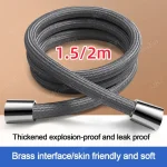 Salle de bain en Nylon haute pression Flexible lisse 1.5/2.0 mètres tuyau de douche Flexible poche Anti-enroulement GI/2 Tube de tuyau universel