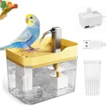 ATUBAN Bain d&rsquo;oiseaux automatique pour perruches avec pompe, fontaine de douche pour oiseaux, baignoire intérieure avec eau courante, robinet de baignoire pour perroquets