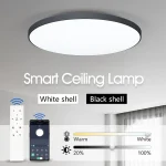 Plafonnier LED intelligent, lustre avec application, appareil télécommandé, 36W 50W 80W, luminaire décoratif d&rsquo;intérieur pour la maison, salle de bains, chambre à coucher