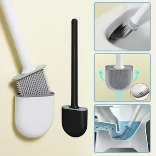 Brosse toilette silicone souple antirouille tête plate pliable picots…