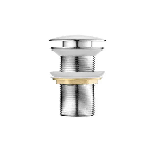 Bouchon vidange lavabo laiton chromé poli collerette… – vue 2