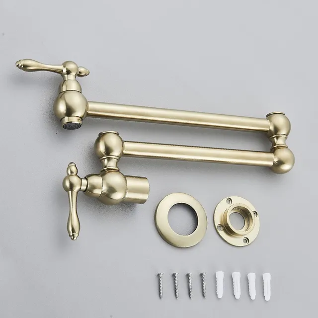 Robinet mural cuisine articulé double bras pivotant bec… – vue 6