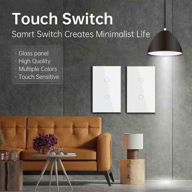 Double interrupteur tactile 2 voies lumière LED capteur… – vue 5