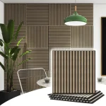 Panneau acoustique en bois 600x600mm, panneaux muraux insonorisants, carrelage mural décoratif en bois pour la maison et le bureau, 2 pièces
