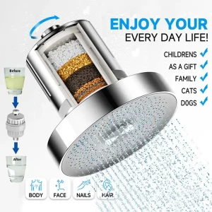 Pommeau de douche filtré pressurisé pour cheveux plus sains, réduit la perte de cheveux, protège les cheveux, Filtration minérale Pommeau de douche filtré pressurisé pour cheveux plus sains, réduit la perte de cheveux, protège les cheveux, Filtration minérale