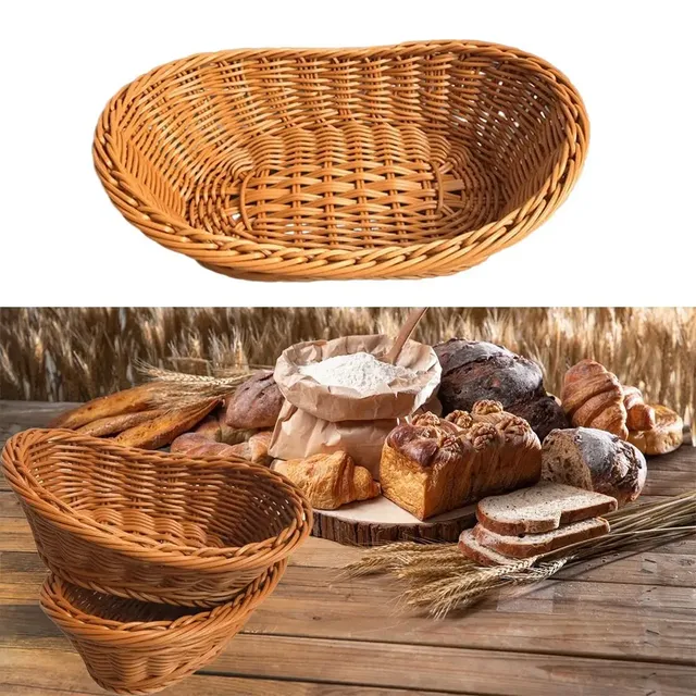 Panier de rangement de cuisine en rotin imitant – vue 4
