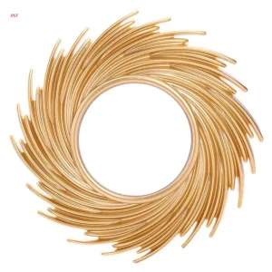 Miroir décoratif rond en forme de soleil, miroir de maquillage, rotin, art innovant, décoration murale de fond de chambre Miroir décoratif rond en forme de soleil, miroir de maquillage, rotin, art innovant, décoration murale de fond de chambre