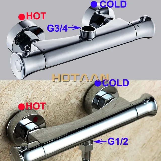 Mitigeur thermostatique mural chrome poli double… – vue 5