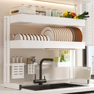Support de rangement pour évier de cuisine, égouttoir à vaisselle pour usage domestique, organisateur de comptoir de cuisine multifonctionnel, porte-vaisselle pratique Support de rangement pour évier de cuisine, égouttoir à vaisselle pour usage domestique, organisateur de comptoir de cuisine multifonctionnel, porte-vaisselle pratique