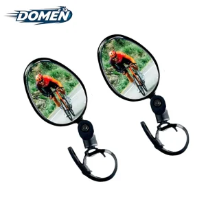 rétroviseur vélo réglable rotatif 360 degrés universel guidon embout convexe grand angle compact plastique résistant sangle silicone fixation pivotante paire