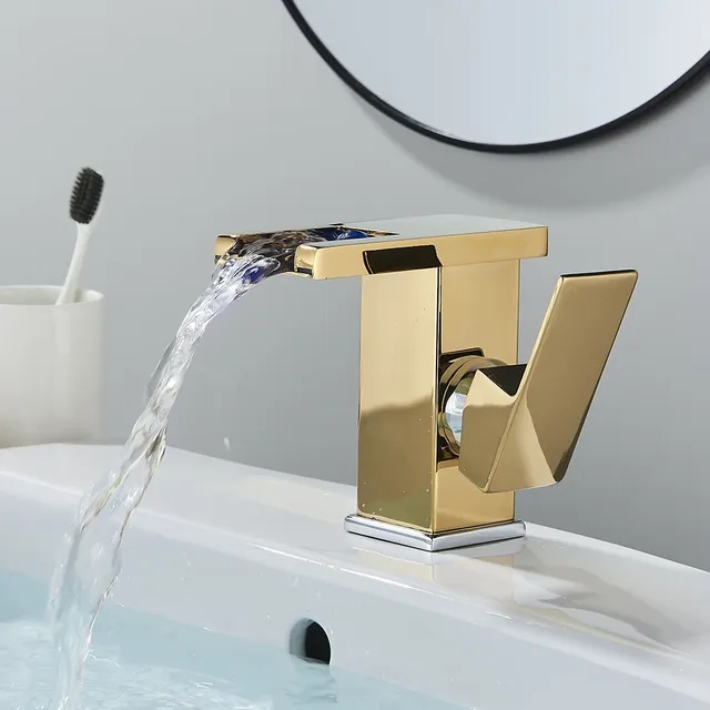 Robinet de lavabo noir LED – vue 3