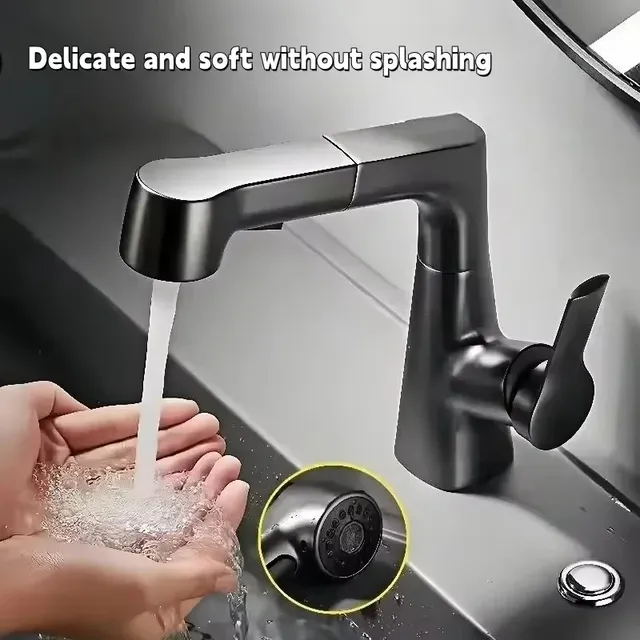 Robinet de salle de bains de Type extractible rotatif – vue 3