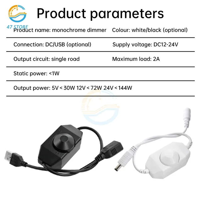 Variateur de bande LED monochrome DC 12V 24V – vue 6