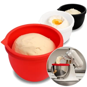 Revêtements en silicone MixAid pour mélangeurs KitchenAid à tête inclinable de 5 Qt – Accessoires pour mixeurs 3 doublures et 3 couvercles inclus