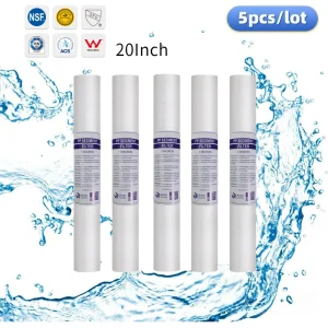 5 pièces 20 « purificateur d&rsquo;eau 20 pouces 5 microns sédiments filtre à eau cartouche Pp coton filtre système de filtre à eau