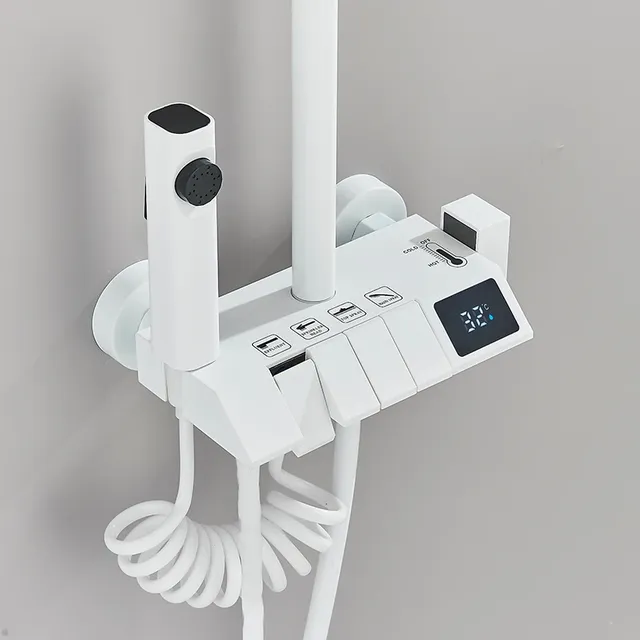 Douchette Blanche à 4 Voies avec Bouton Réer – vue 4